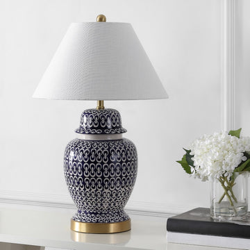 Tegola 28.5" Ceramic/Iron Coastal Modern LED Table Lamp - JONATHAN Y